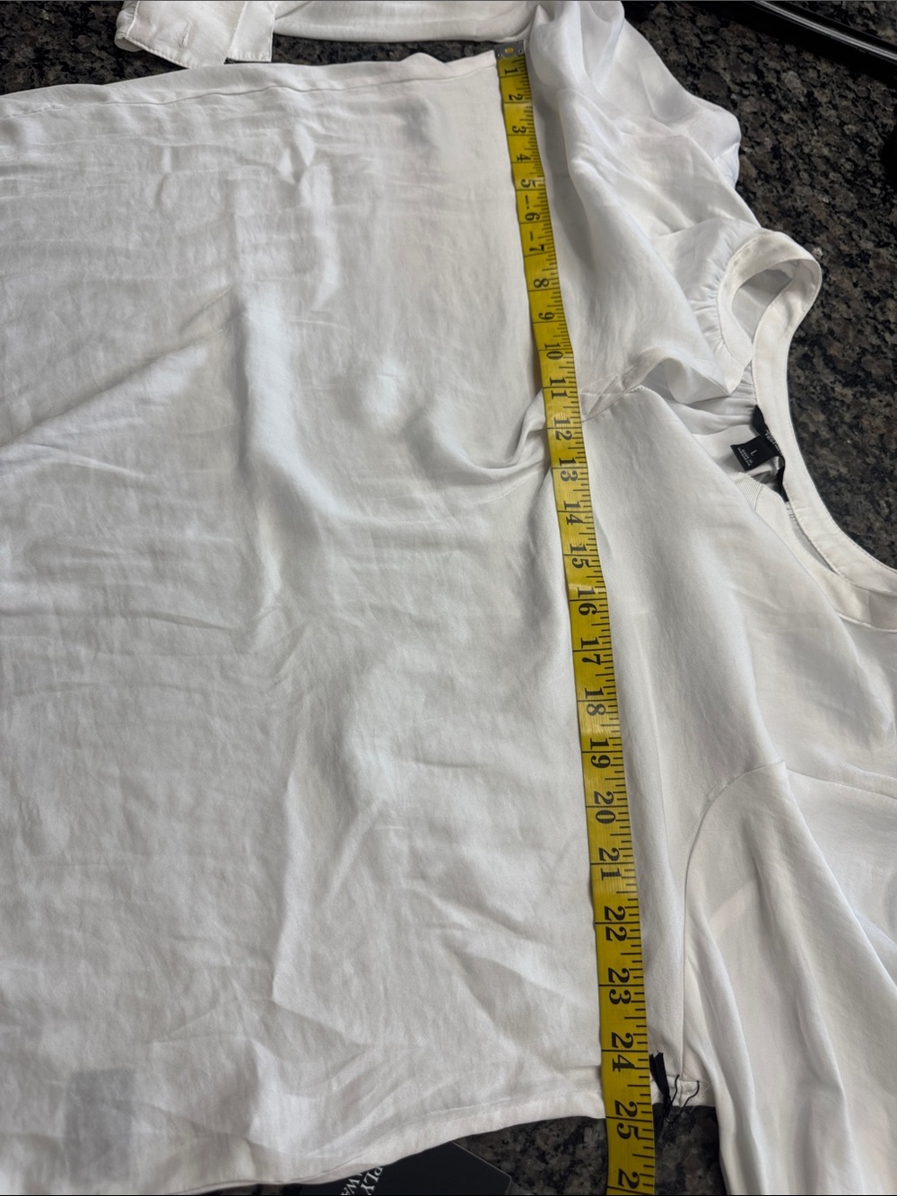 Simply Vera Vera Wang White Split V-Neck Tunic peasant Blouse NWT L - Picture 9 of 11